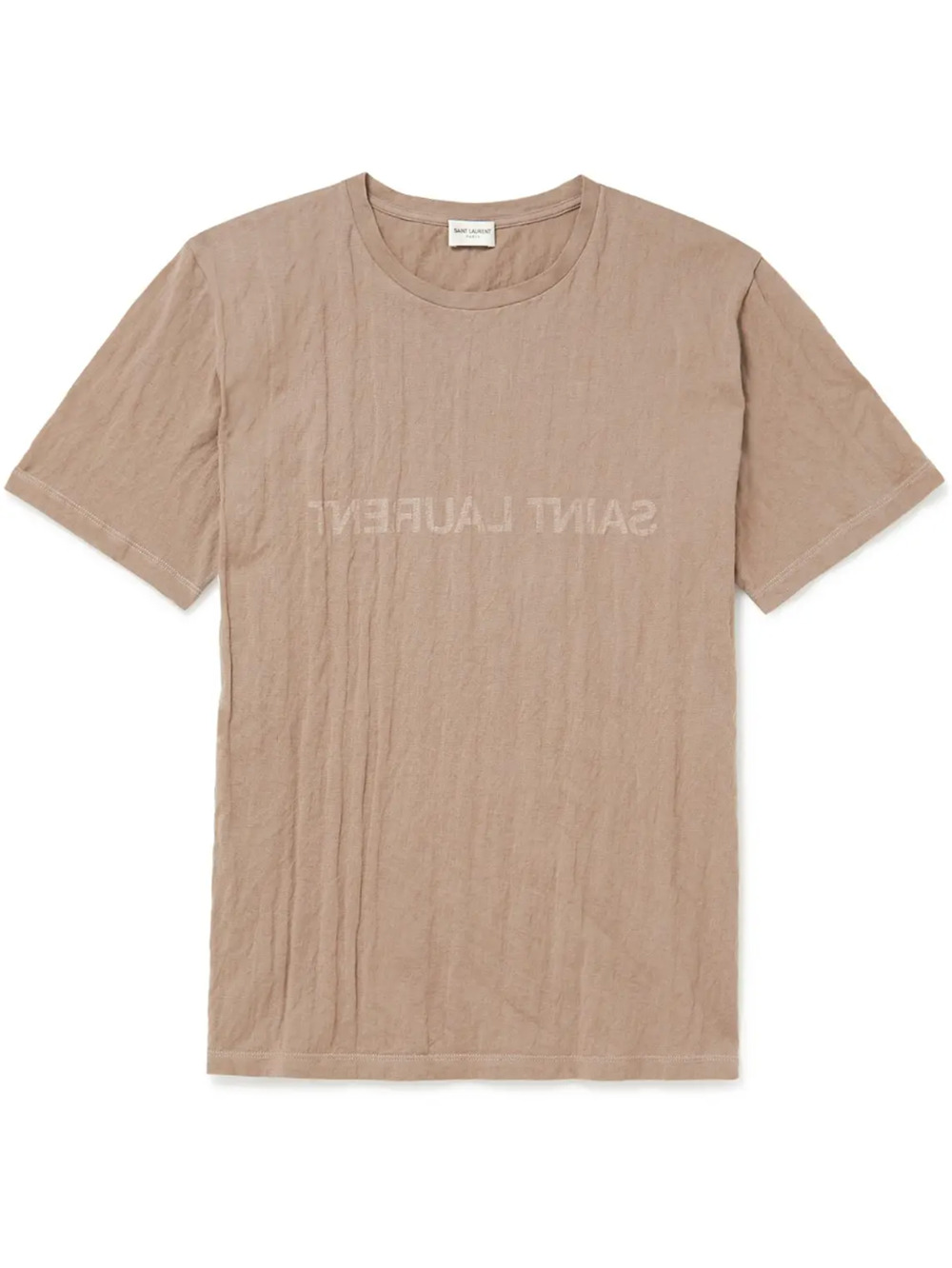 7362 - Saint Laurent Logo-print crinkled cotton-blend jersey t-shirt - Size XS